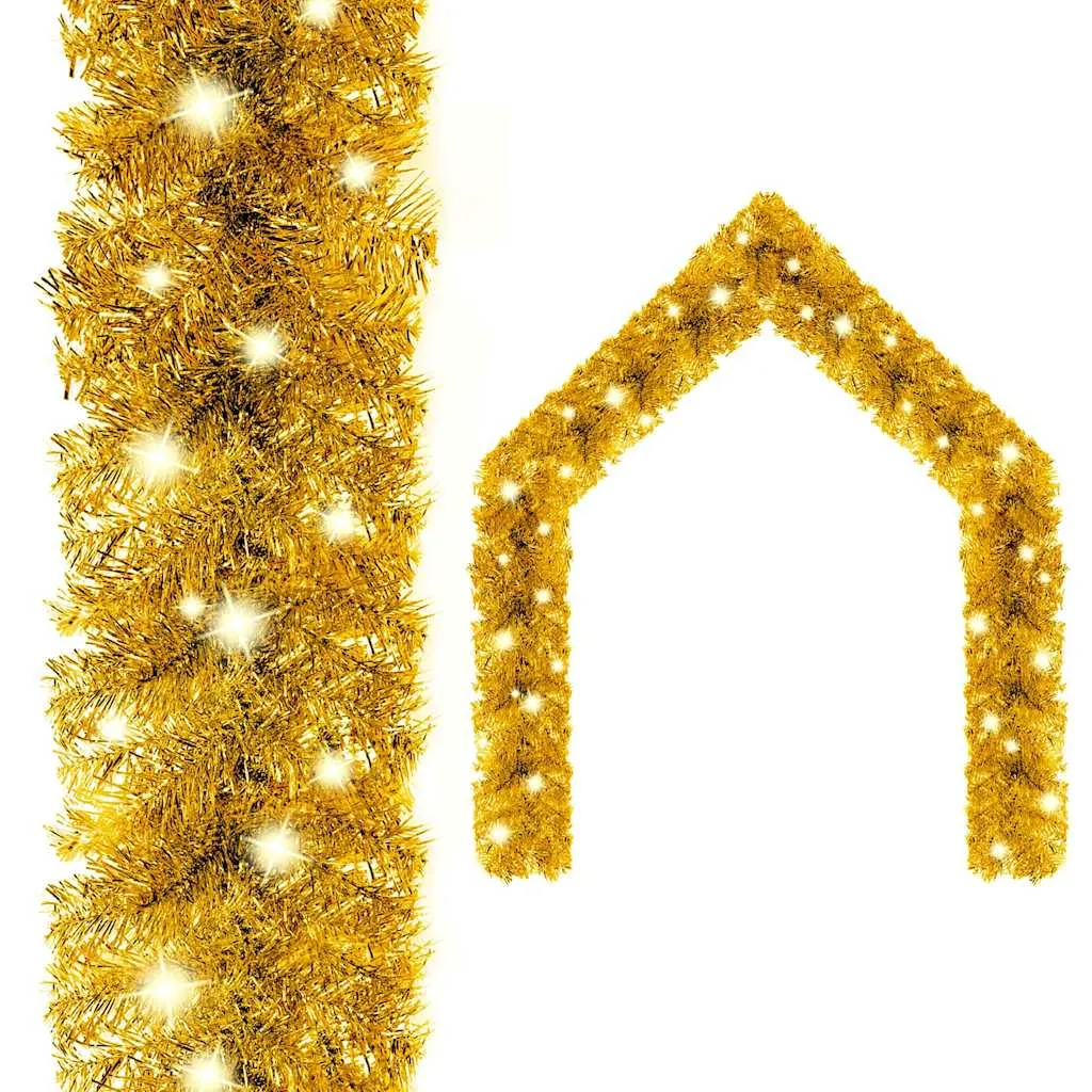 vidaxl božićna girlanda s led svjetlima 10 m zlatna - slika 1