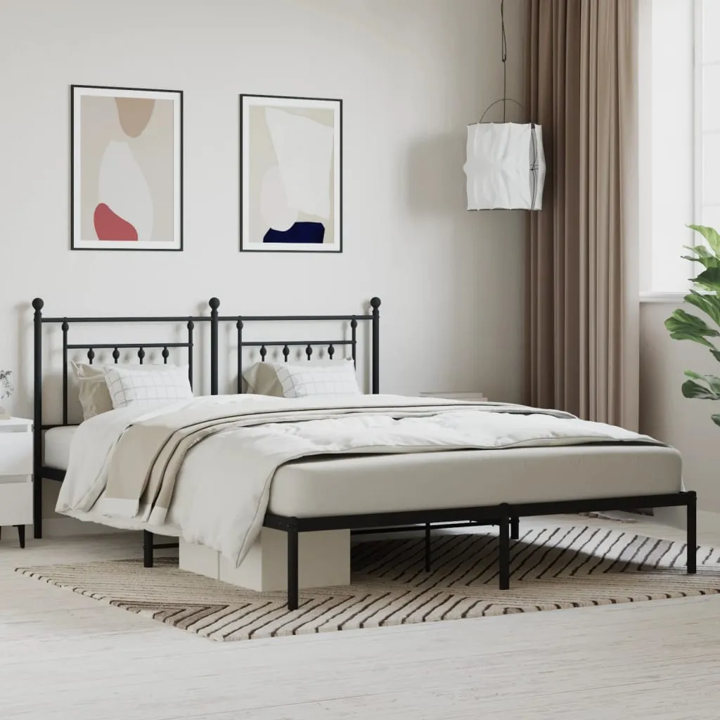 vidaXL Metalni okvir za krevet s uzglavljem crni 180x200 cm - Venlo