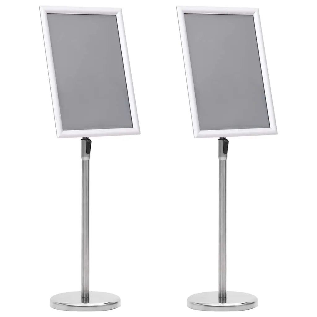 vidaxl stalci za plakate 2 kom. srebrno 45 x 32,7 x 108 cm aluminij - slika 1