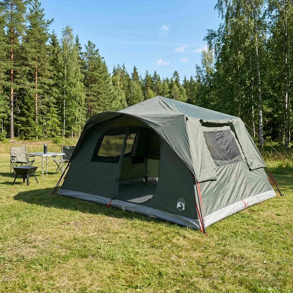vidaxl instant šator 10 osoba maslinasto zelena poliester i čelik - slika 1