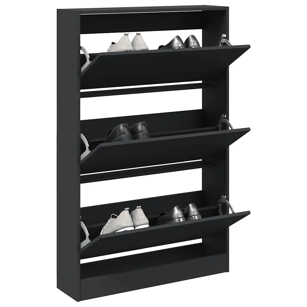vidaXL Ormarić za cipele crni 80x21x125,5 cm od konstruiranog drva - Venlo
