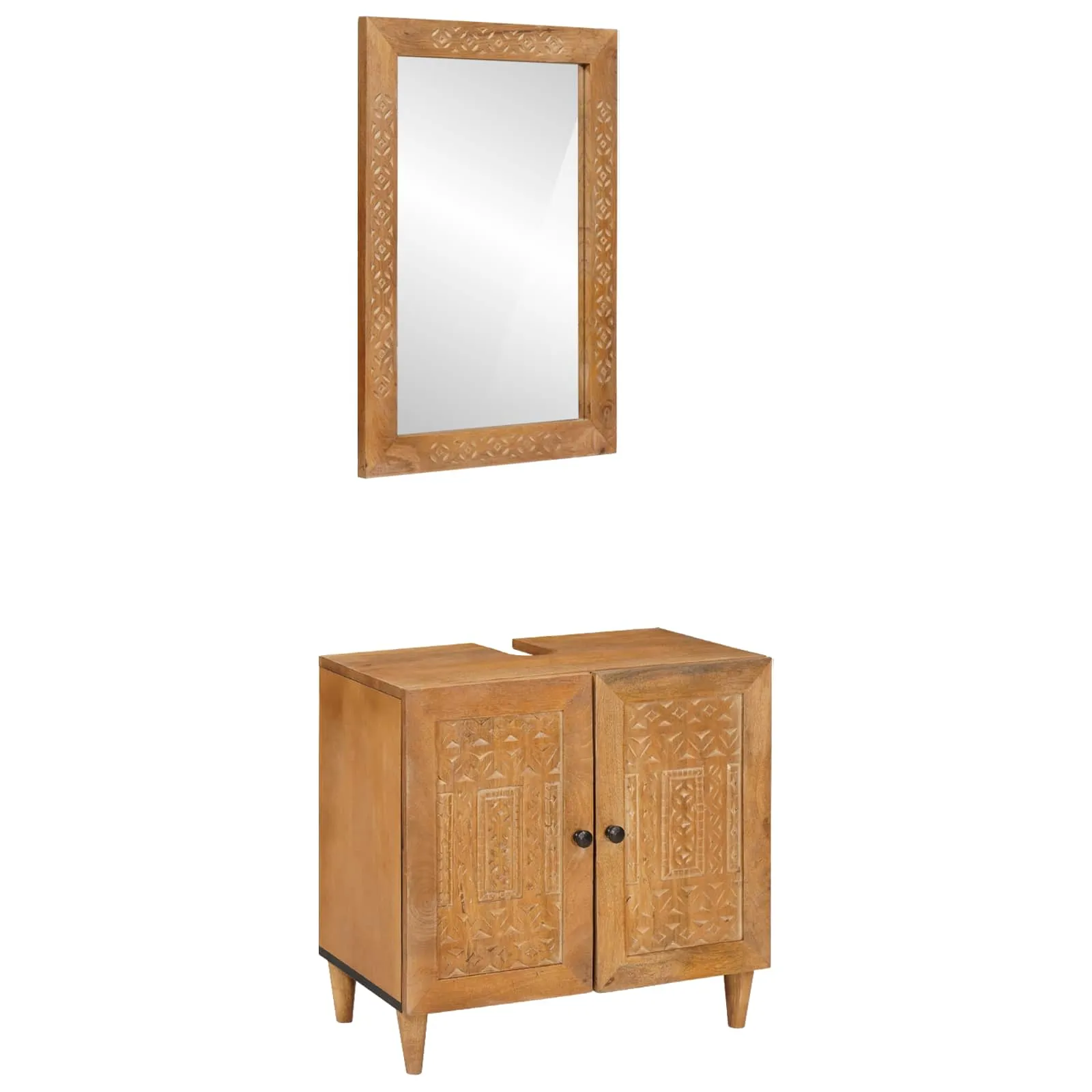 vidaXL Set namještaja za kupaonicu 2 kom. Smeđa 62 x 33 x 58 cm - Venlo