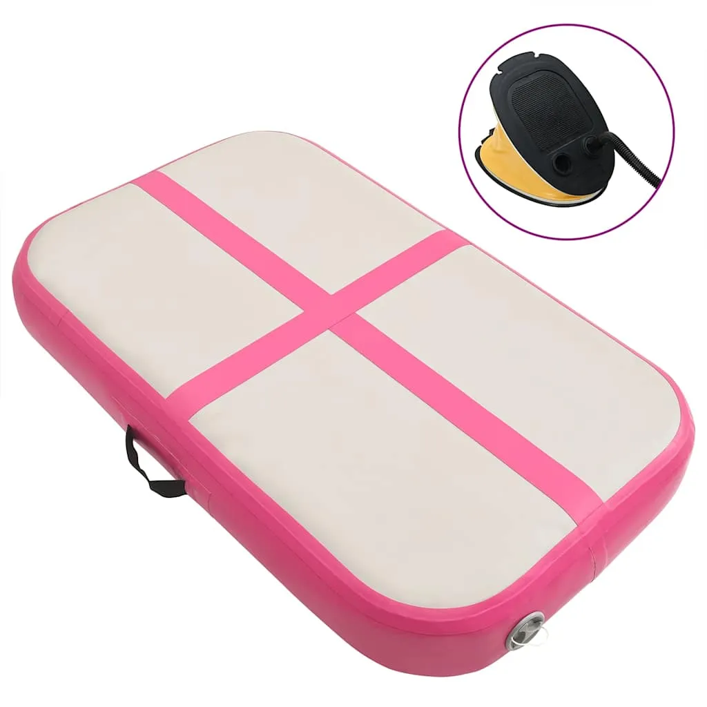 vidaXL Strunjača na napuhavanje s crpkom 60 x 100 x 20 cm PVC roza - Venlo
