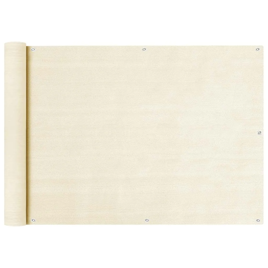 vidaXL Balkonski zastor krem 75 x 600 cm HDPE - Venlo