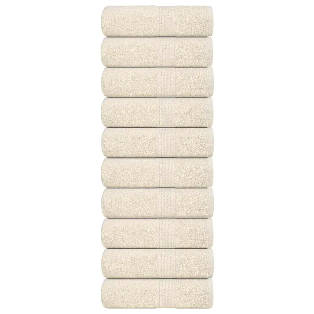 vidaxl ručnici za goste frogn 10 kom. krem boje 30x50 cm 360 g/m² - slika 1