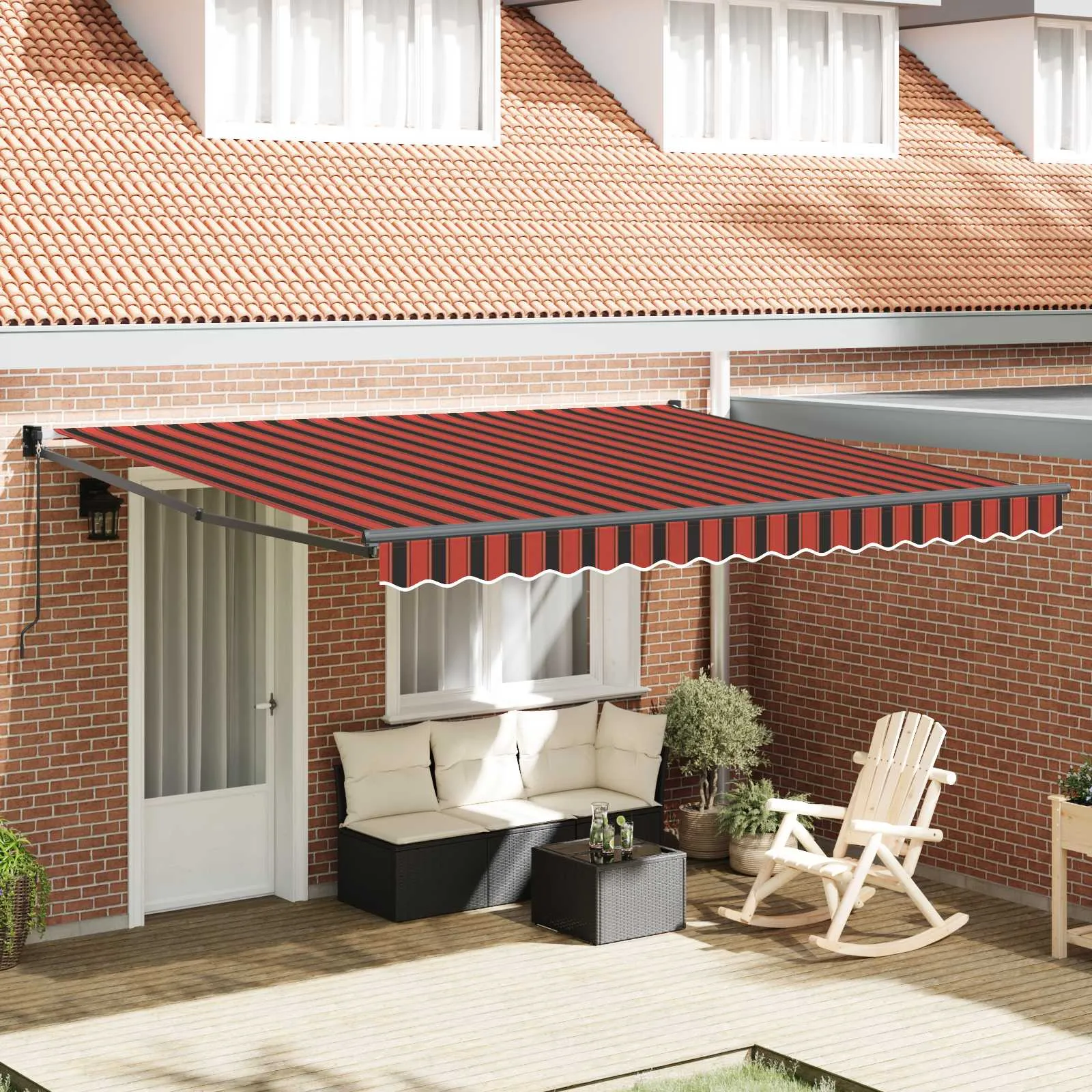 vidaXL Povlačivi tende Žuta i narančasta 400 × 350 cm - Venlo