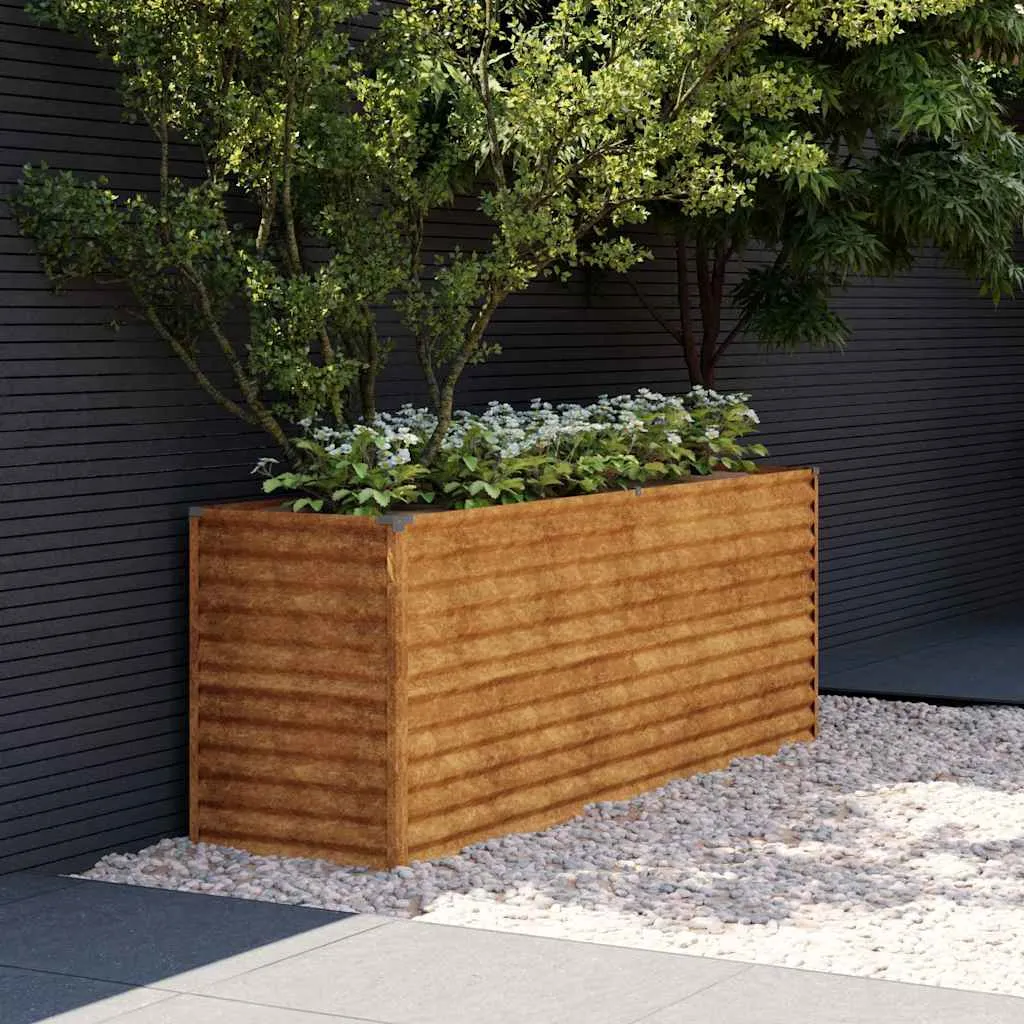 vidaXL Povišena vrtna gredica 196x50x69 cm Corten čelik - Venlo
