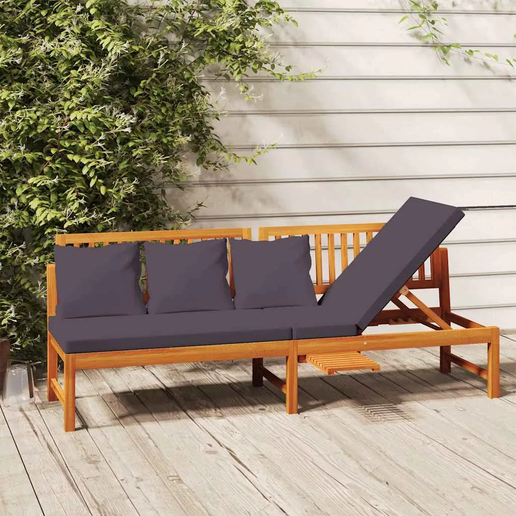 vidaXL Dnevni ležaj sa sivim jastukom 200x60x75cm masivno drvo bagrema - Venlo