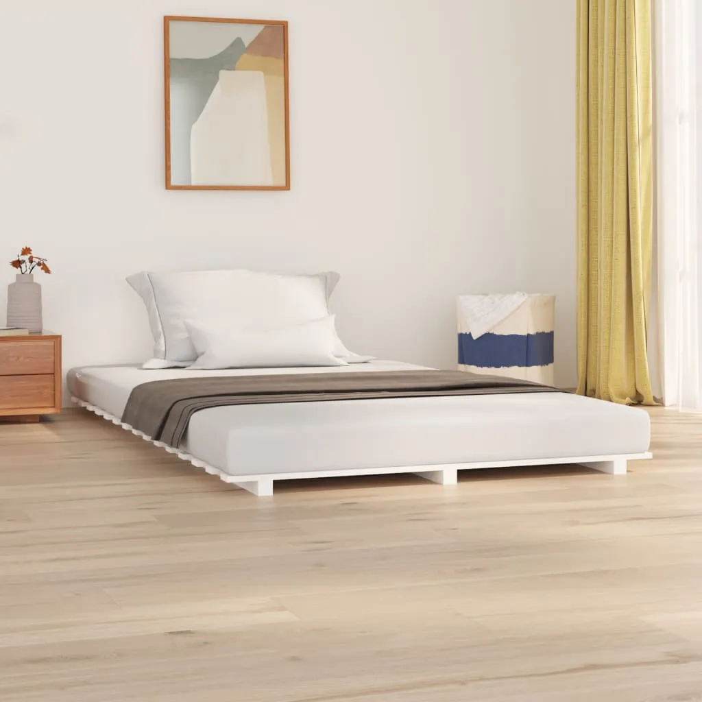 vidaXL Okvir za krevet bijela 140x190 cm od masivnog drva - Venlo