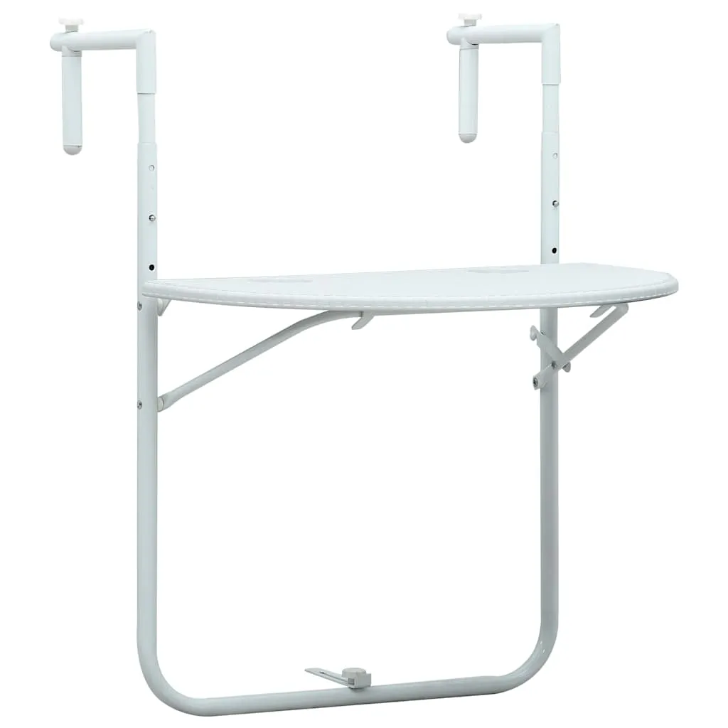 vidaXL Viseći balkonski stol bijeli 60 x 64 x 83,5 cm plastični - Venlo