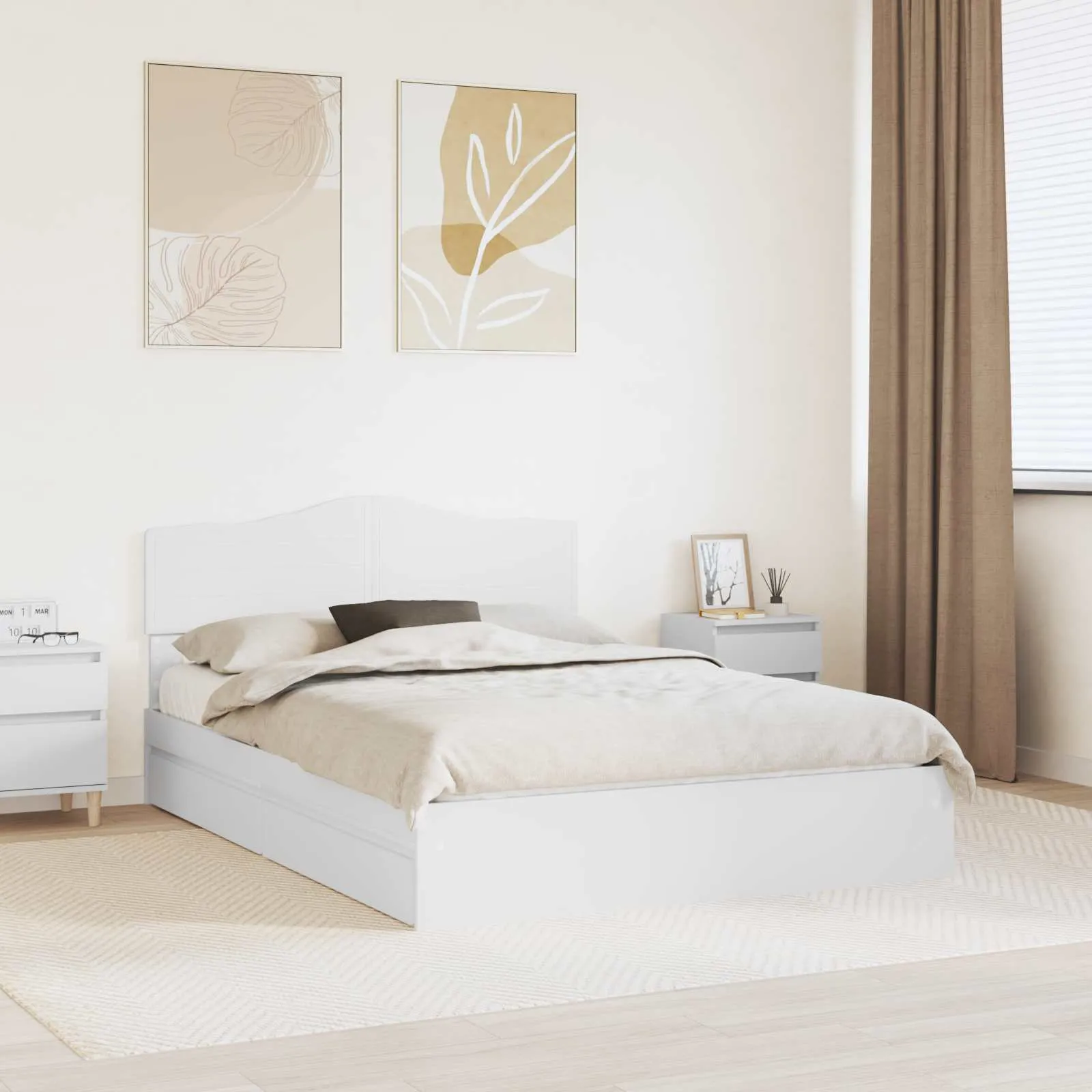 vidaXL Krevet s od storage Bijelo 160 x 200 cm Konstruirano drvo - Venlo