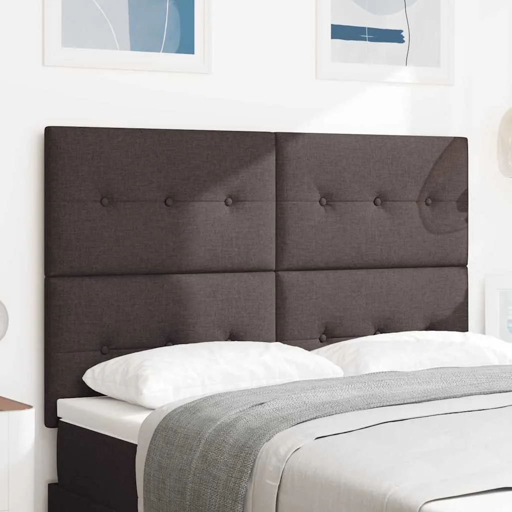 vidaXL LED glava kreveta s LED trakama Tamno smeđa 144 cm tkanina - Venlo
