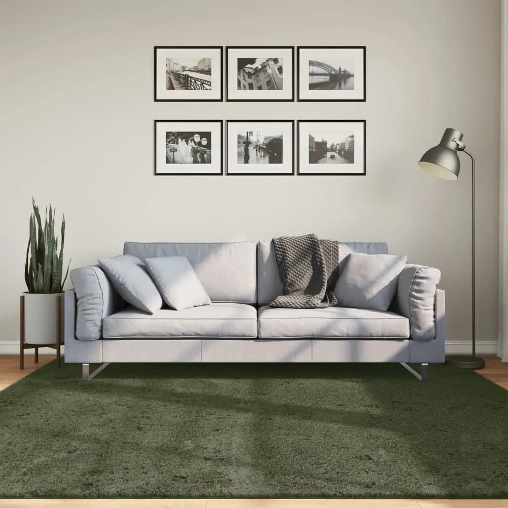 vidaXL Tepih HUARTE kratkih vlakana mekani i perivi zeleni 200x200 cm - Venlo