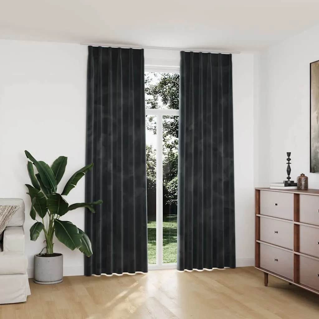 vidaXL Zavjese za zamračivanje 2 kom baršunaste antracit 140 x 245 cm - Venlo
