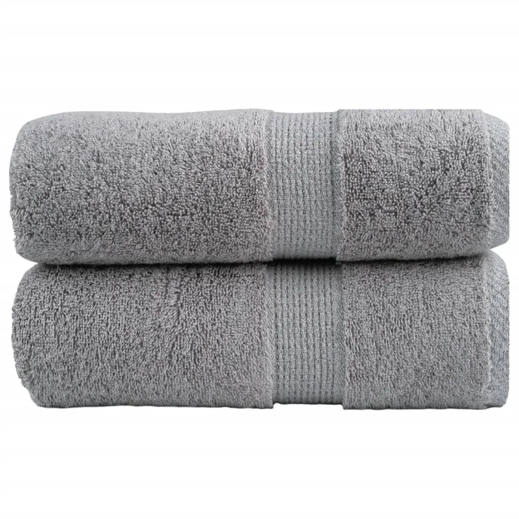 vidaxl premium ručnici za pranje solund 2 kom. sive 30x30 cm 600 g/m² - slika 1