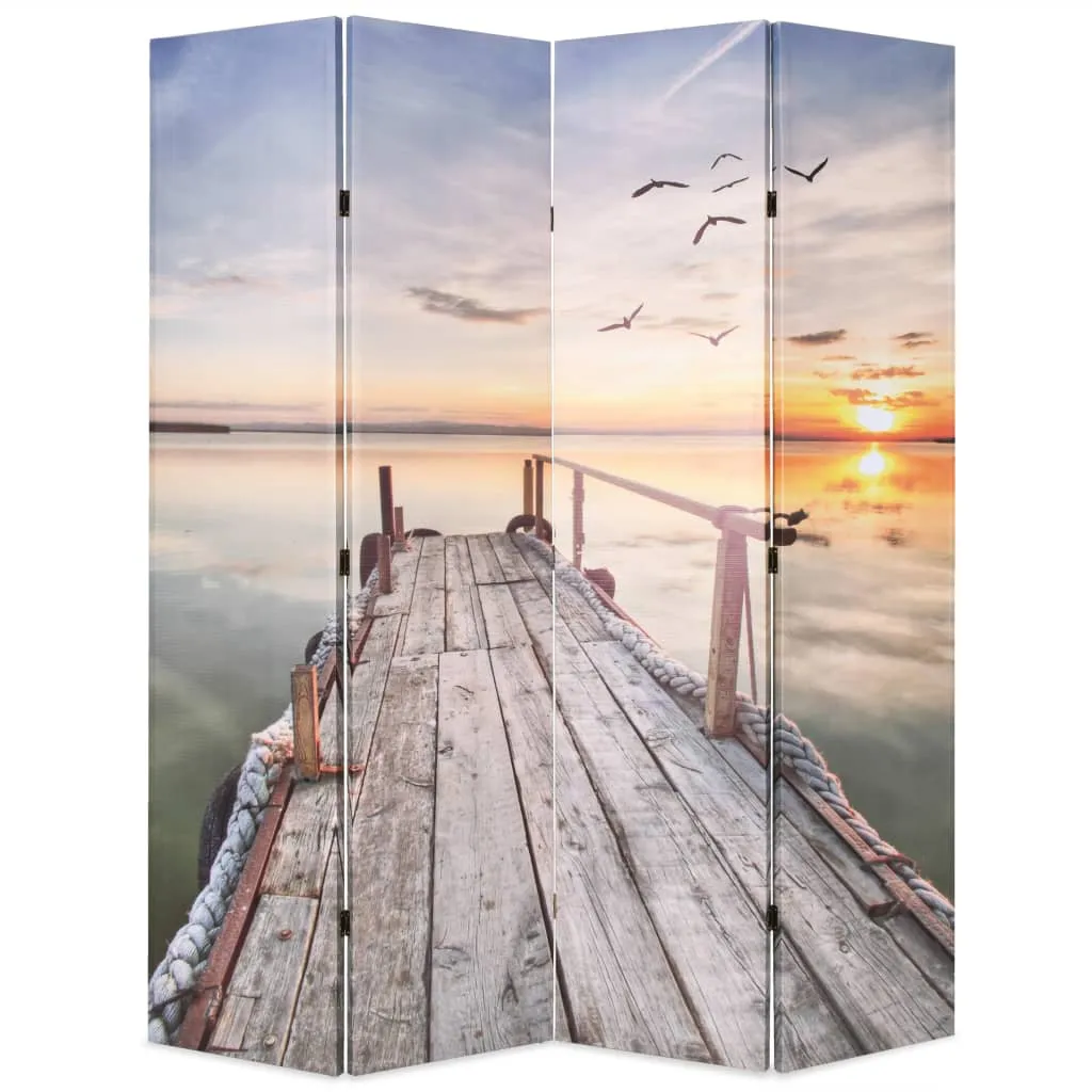 vidaXL Sklopiva sobna pregrada s uzorkom jezera 160 x 170 cm - Venlo