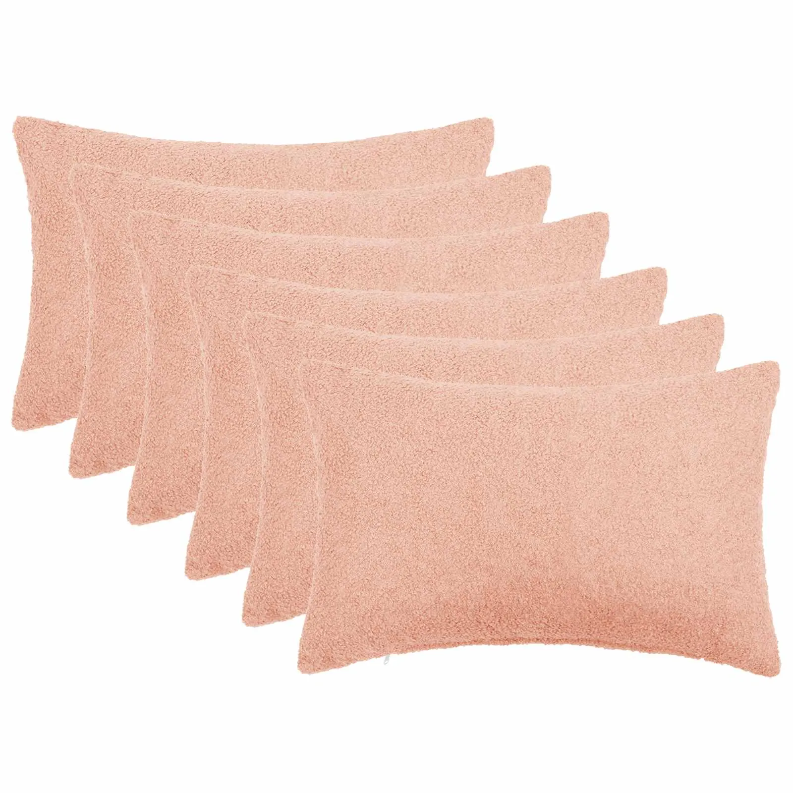 vidaxl presvlaka za jastuk 6 pcs heerlen ružičasta 30 x 50 cm bouclé - slika 1