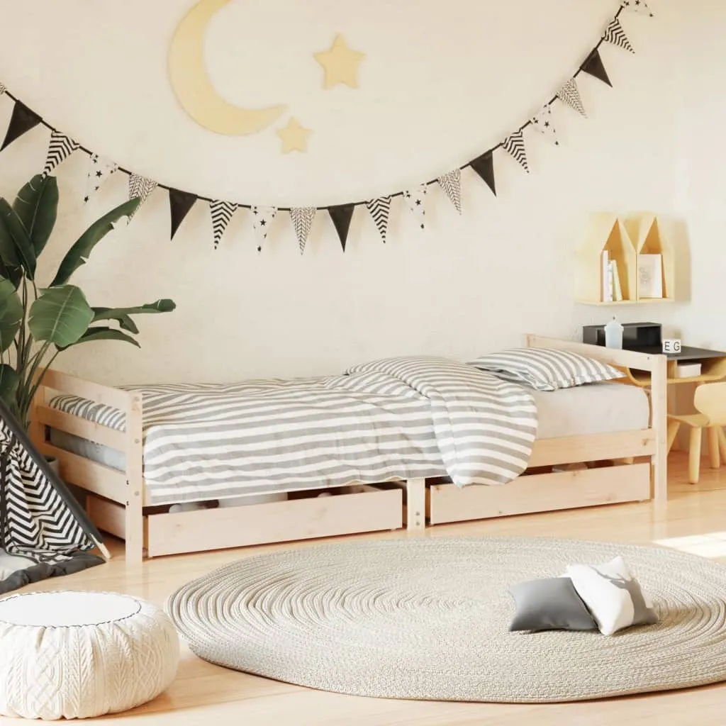vidaXL Okvir za dječji krevet s ladicama 90x190 cm od masivne borovine - Venlo