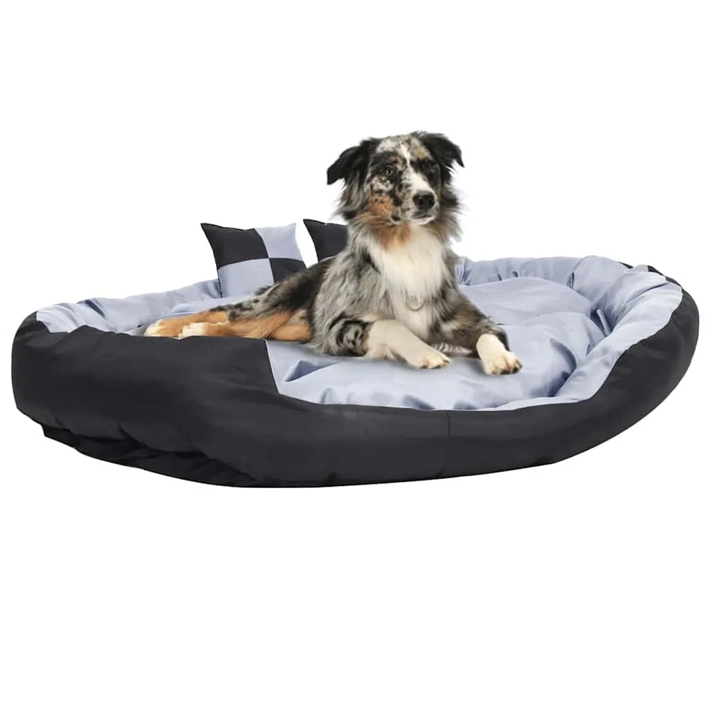 vidaxl dvostrani perivi jastuk za pse sivo-crni 150 x 120 x 25 cm - slika 1