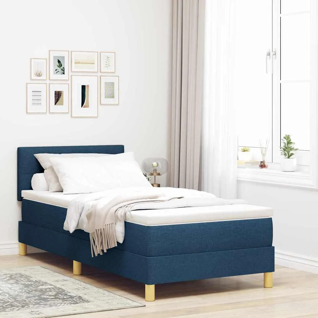 vidaXL Krevet s opruga kutije s jastukom Plava 80 x 200 cm tkanina - Venlo