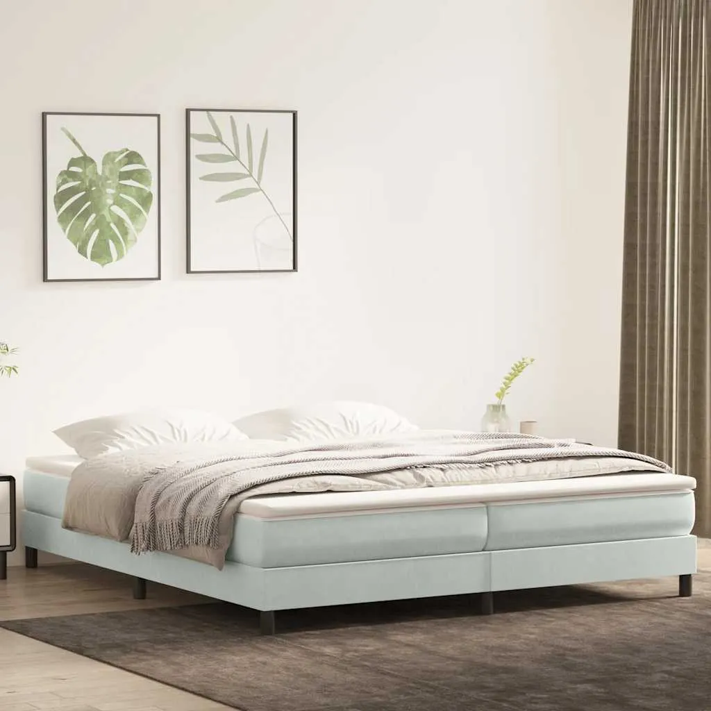 vidaxl box spring krevet bez madracem svijetlo sivi 200x220 cm baršun - slika 1