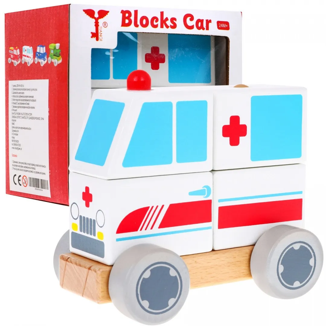 Drveni edukativni kombi hitne pomoći za sastavljanje - Ambulance - Mursko Središće