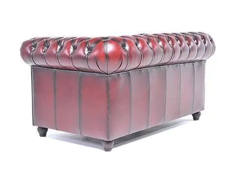 chesterfield dvosjed original leather | 2-sjedišta | wash off red - slika 4