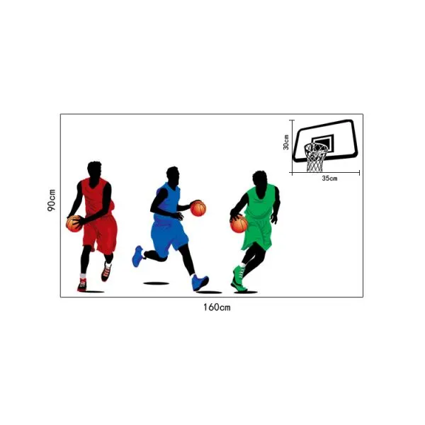 3d wall sticker sport basketball players dimenzije 90x160 cm - slika 5