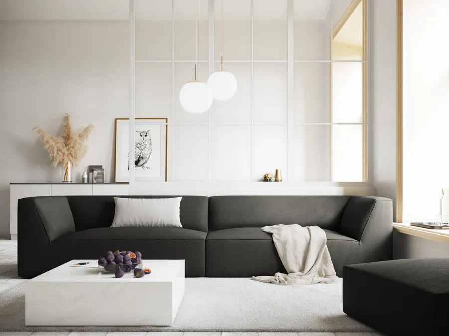 sofa ruby, 4 sjedala, 302x93cm, materijal: rebrasta tkanina - slika 5
