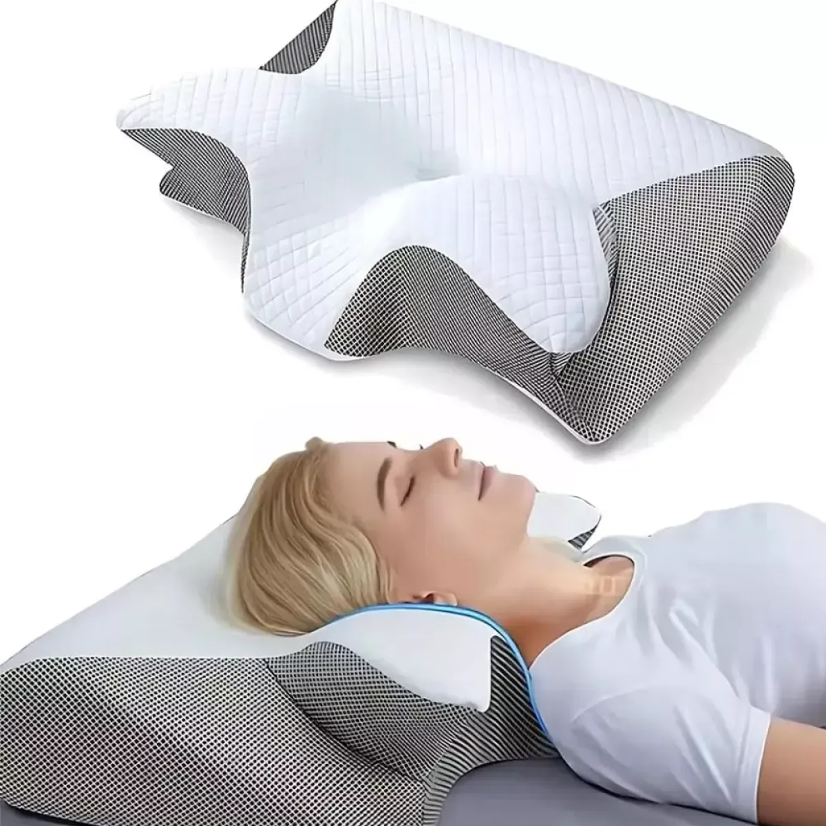 ergonomski jastuk s memorijskom pjenom – leptir oblik za potporu vrata - slika 6