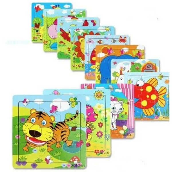 paket 10x drvene puzzle za djecu mix modela - slika 2