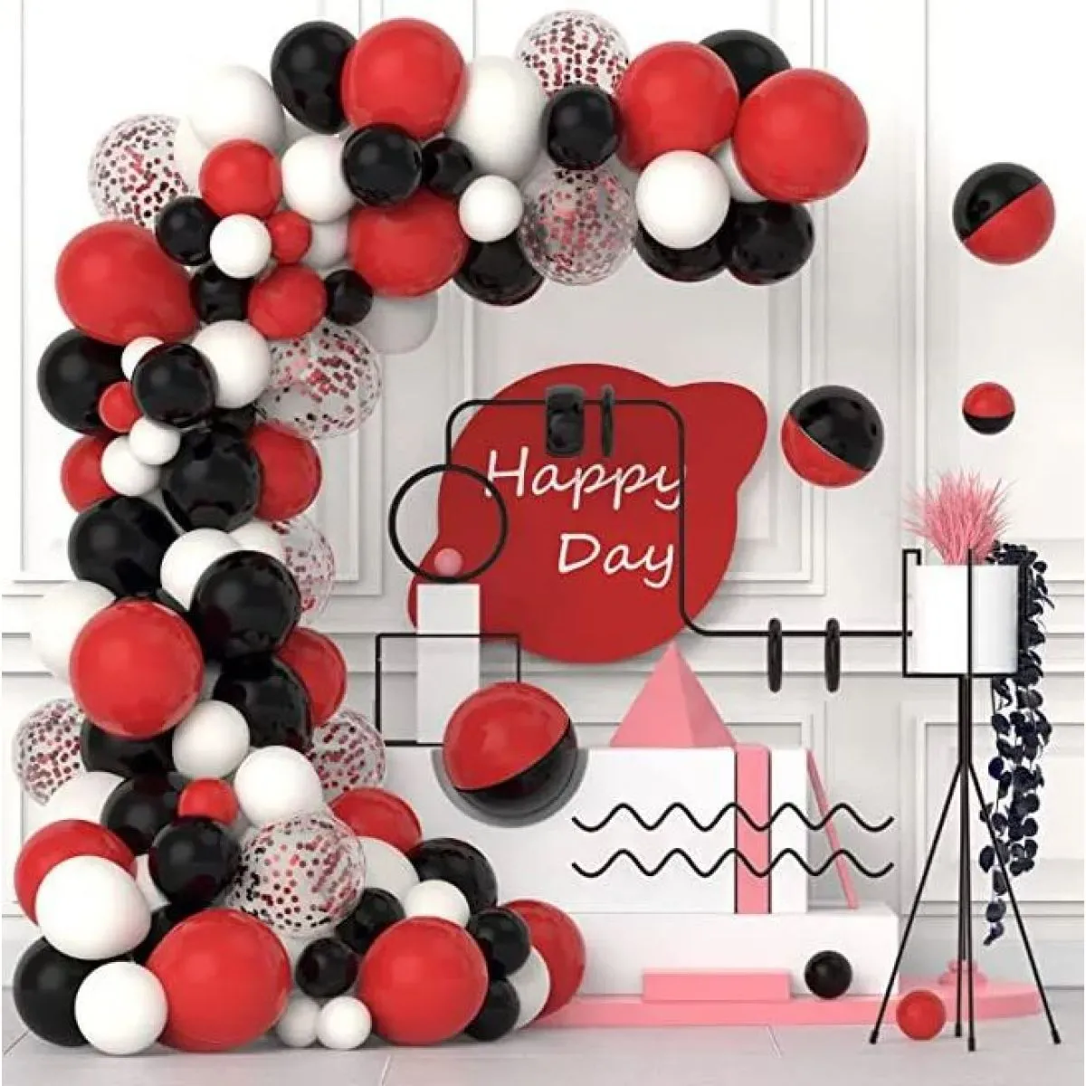 luk od balon - red and black (120 balona u setu) - slika 4