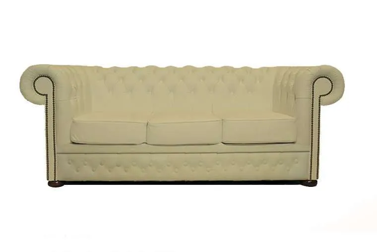 Chesterfield Trosjed Class Leather | 3-sjedišta | Vanilla - Ježdovec, Zagreb