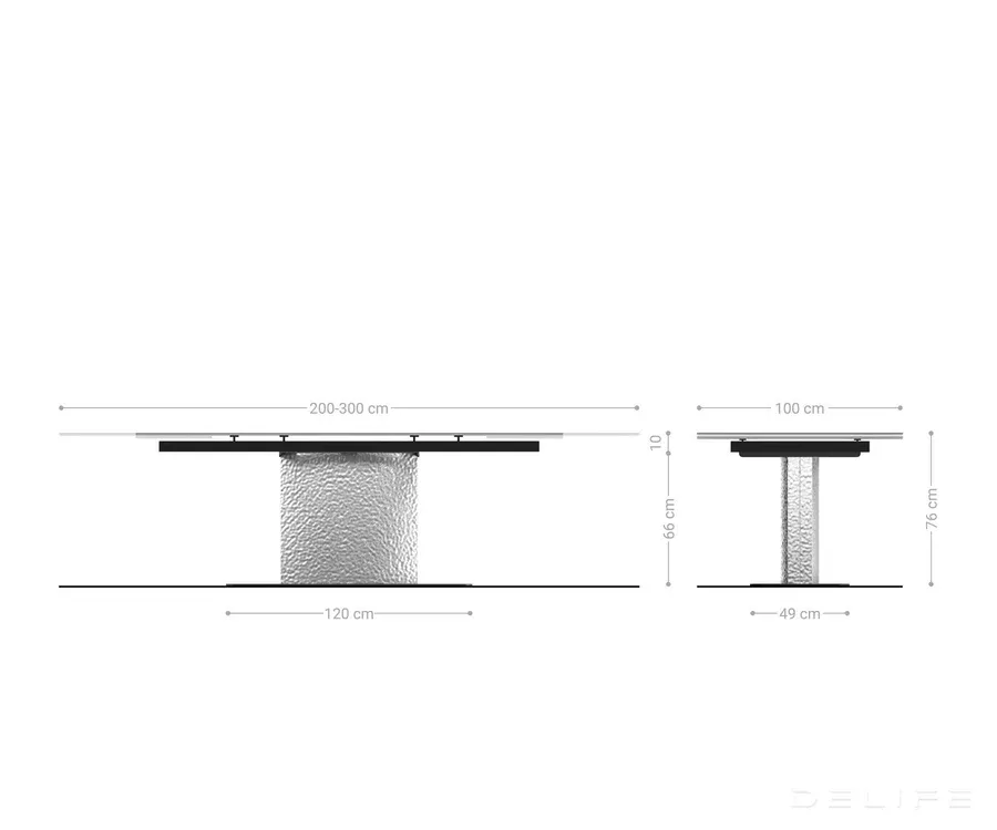 produljivi stol edge 200/300x100, materijal: keramika laminam noir - slika 10