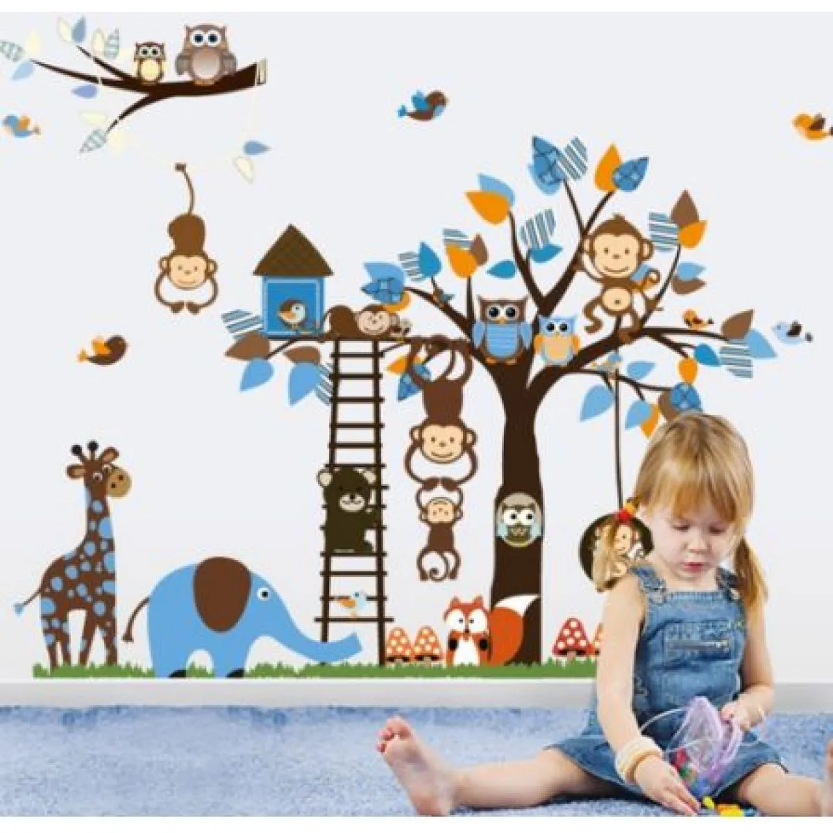 velika dječja zidna naljepnica animals world - slika 2