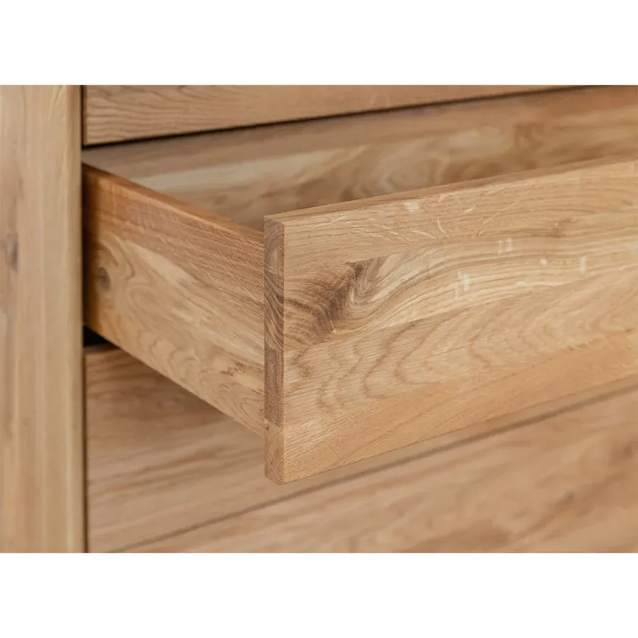 komoda modern loft 120,50x45cm, materijal: masivno drvo hrast - slika 12