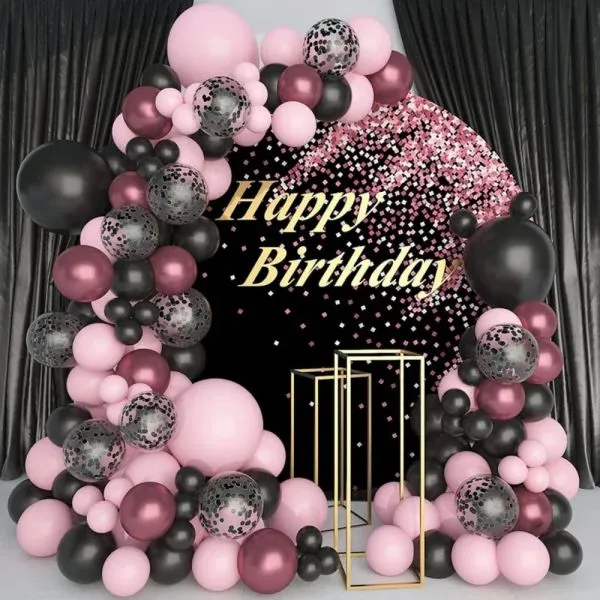 luk od balona - black pink party set (130 balona u setu) - slika 2
