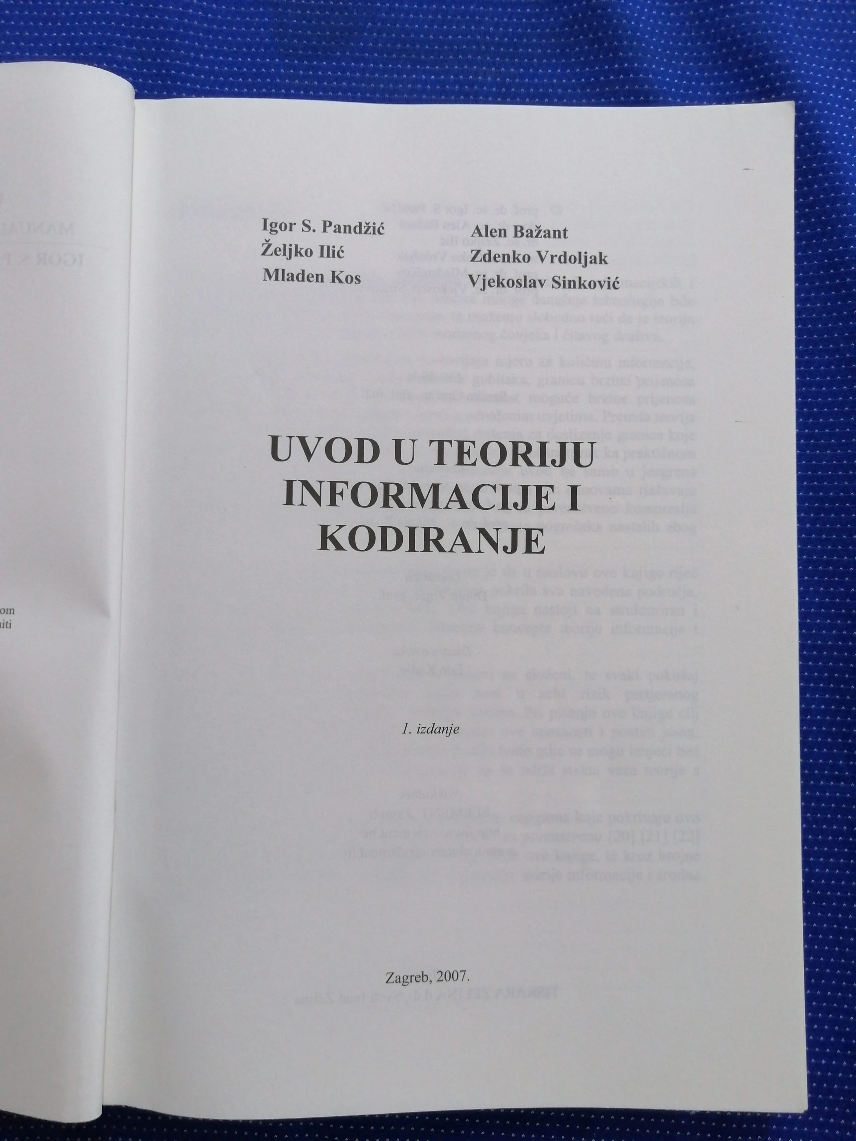 igor s. pandžić i dr. – uvod u teoriju informacije i kodiranje - slika 2