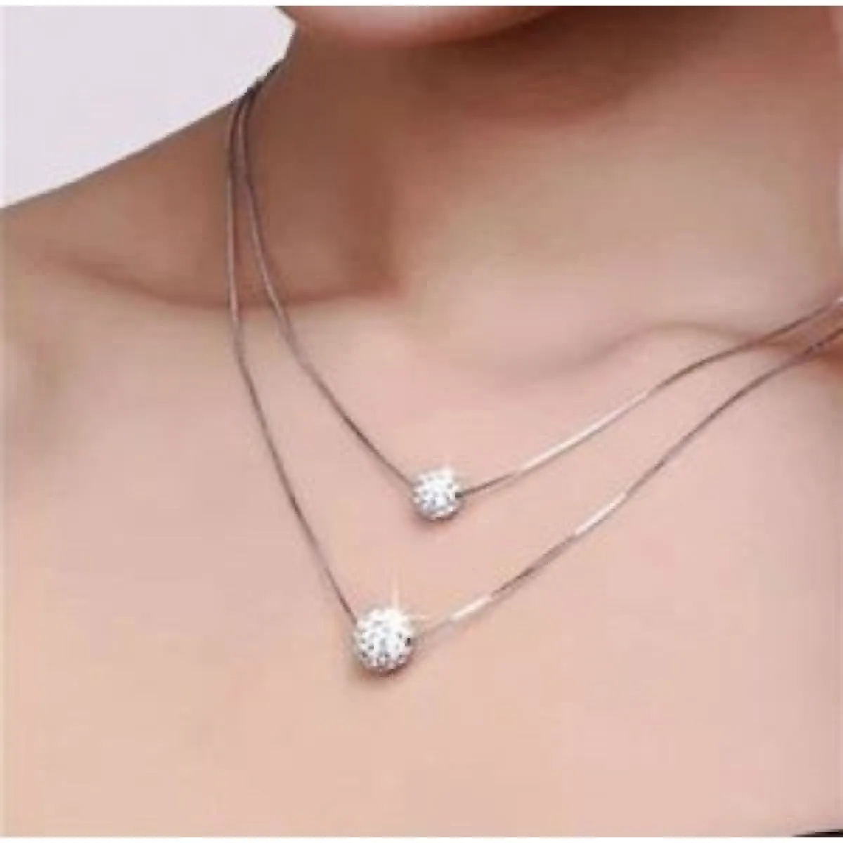 kristalna ogrlica double bead deluxe - slika 3