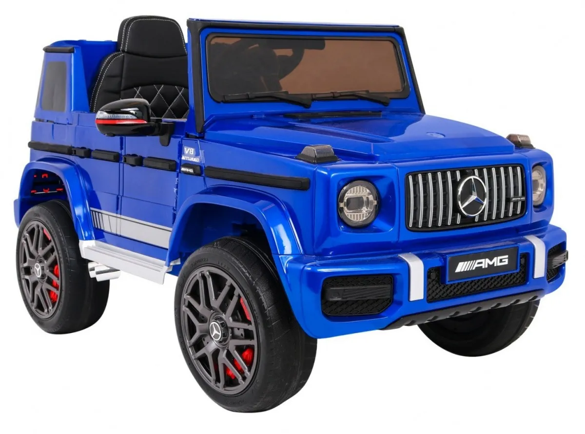 licencirani auto na akumultor mercedes g63 - plavi/lakirani - slika 9