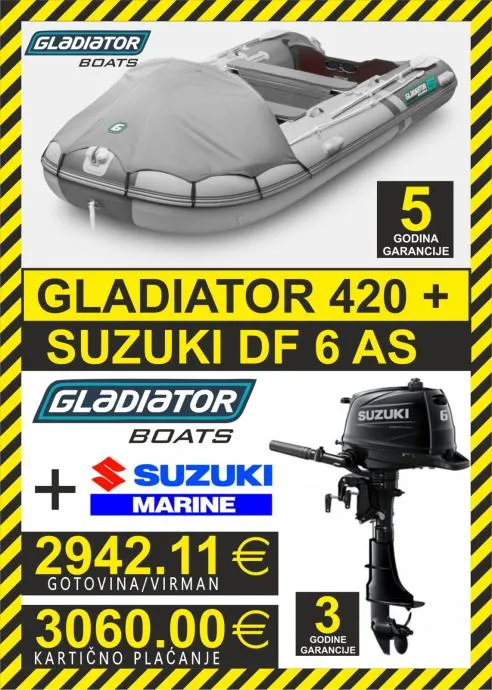 set gumenjak gladiator 420 + motori suzuki - slika 3