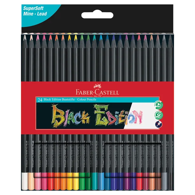 Boje drvene 24boje trokutaste Black Edition Faber-Castell blister - Vukovar