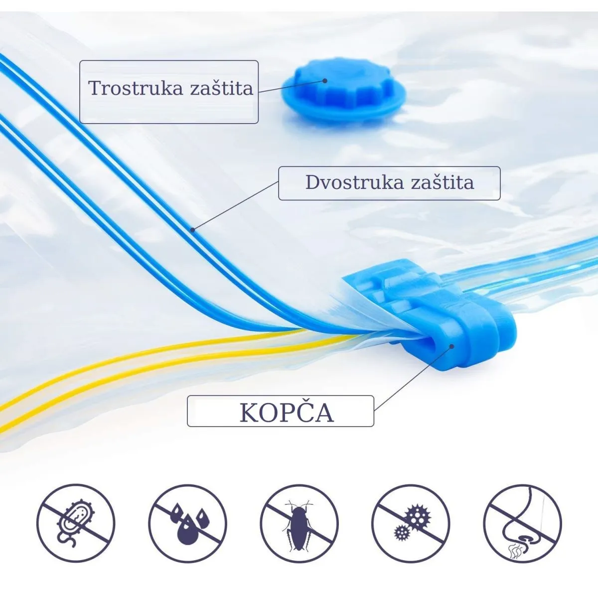 (4kom paket) vakum vreće space bag -xxl dimenzije 120 x 80 cm - slika 3