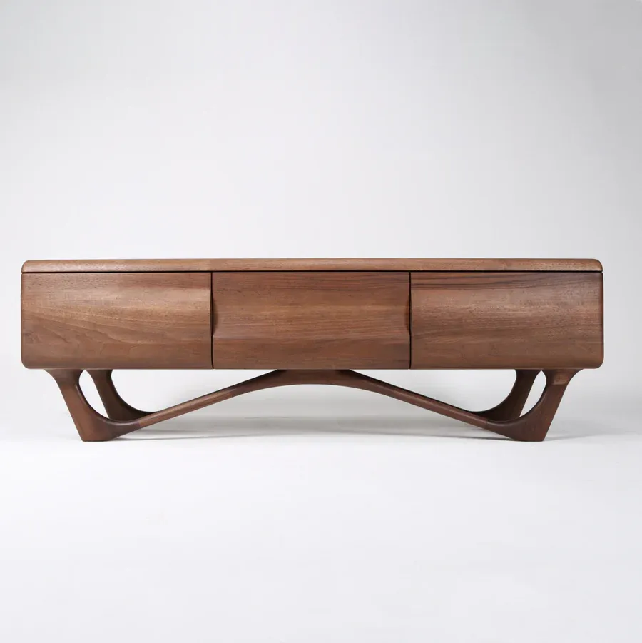 tv komoda antoni 160x45cm, materijal: puno drvo orah - slika 2