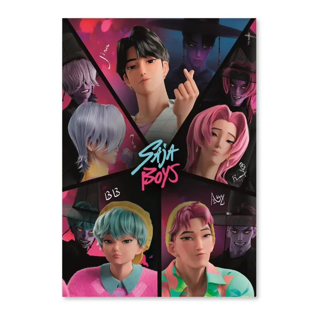 kpop demon hunters puzzle – saja boys, 500pcs - slika 2