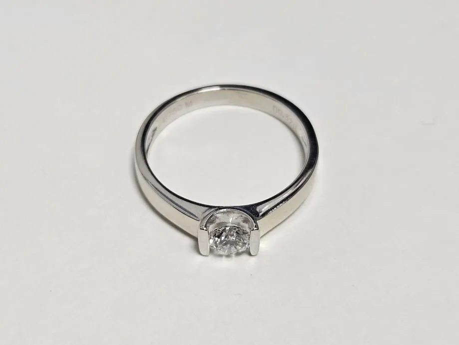 zlatni prsten s dijamantom 0.32ct 18k / r1, rate ! - slika 3