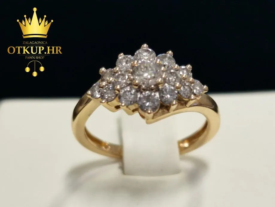 Zlatni Prsten S Dijamantima 0,69ct / R1, Rate ! - Zagreb