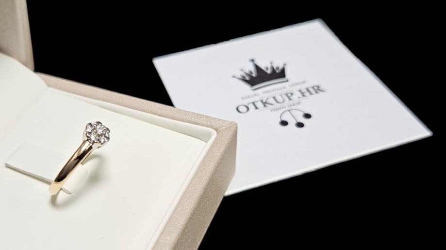 zlatni prsten 14k 2,58g s dijamantima 0,105ct/ r1, rate - slika 3