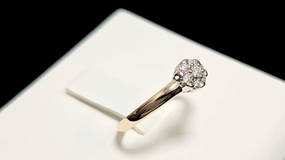 zlatni prsten 14k 2,58g s dijamantima 0,105ct/ r1, rate - slika 4