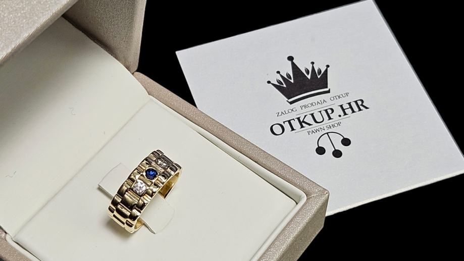 zlatni prsten 14k 8,87g s dijamantima 0,14ct/ r1, rate - slika 2